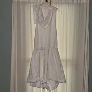 NWOT Free People Beach Oliver Backless Hooded White Romper Medium